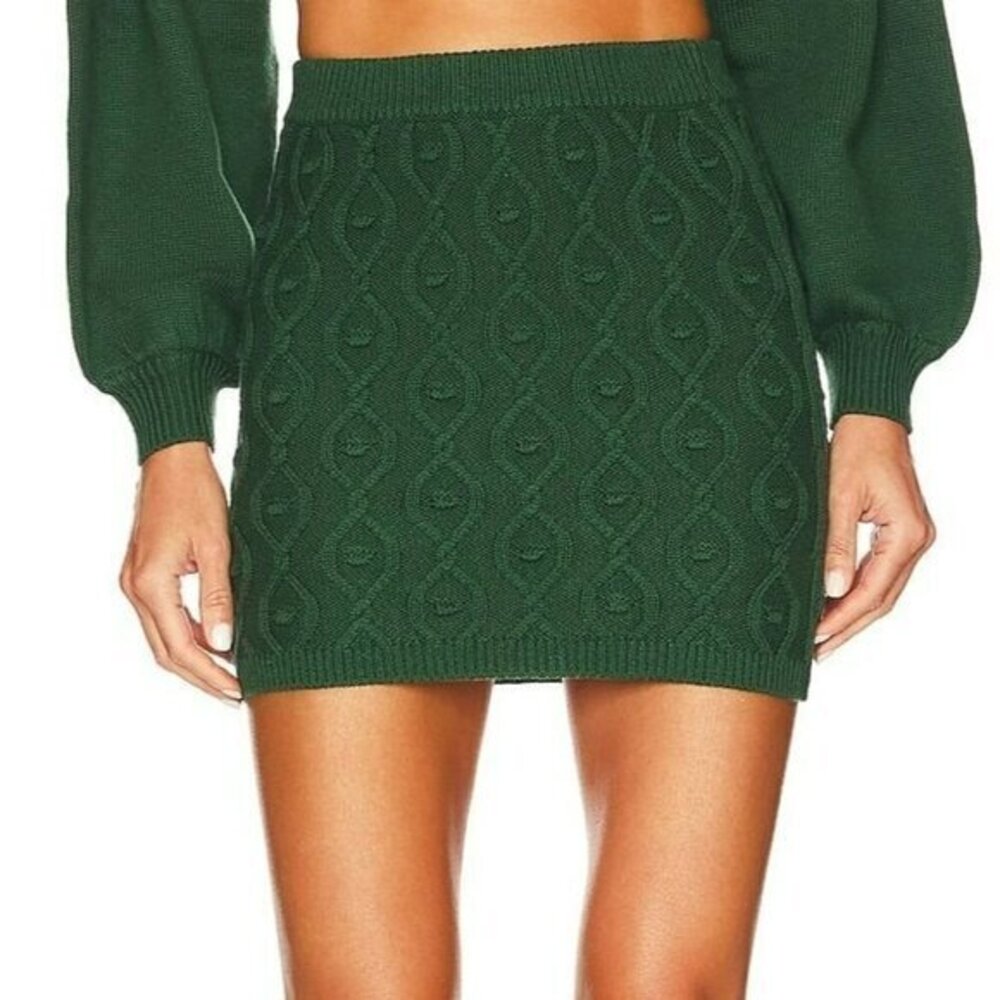Tularosa Davina Knit Mini Skirt - Forest Green